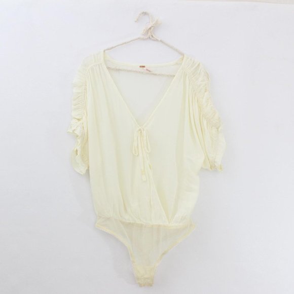 Free People Cleo Ivory Wrap Bodysuit - Picture 5 of 9